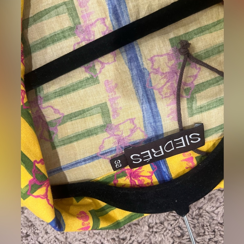 SIEDRES Yellow and Blue Patterned Women Shorts - Picture 8 of 8